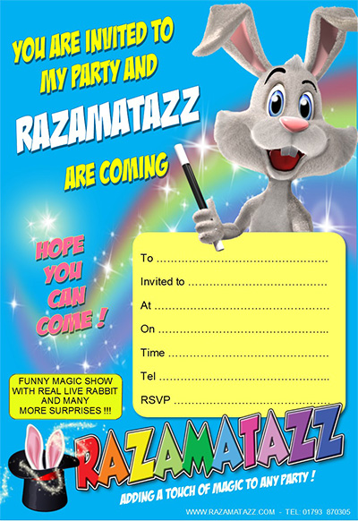 Razamatazz invitation blue